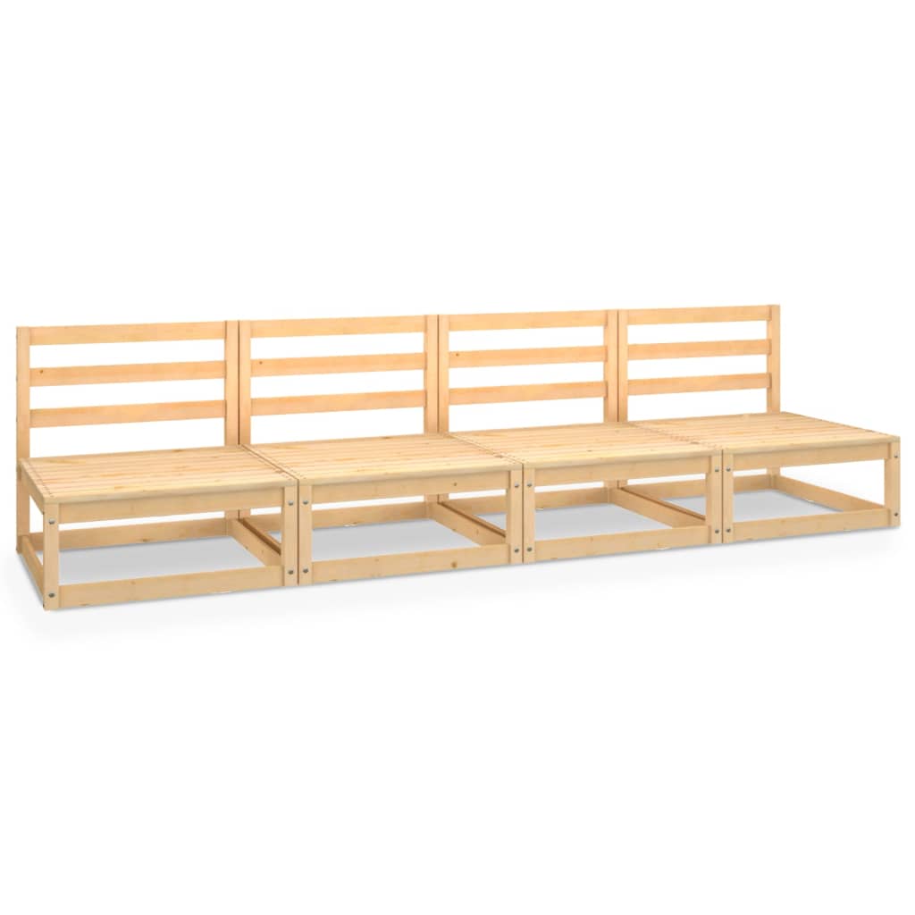 Outdoor-Sofa 4-Sitzer Massivholz Kiefer