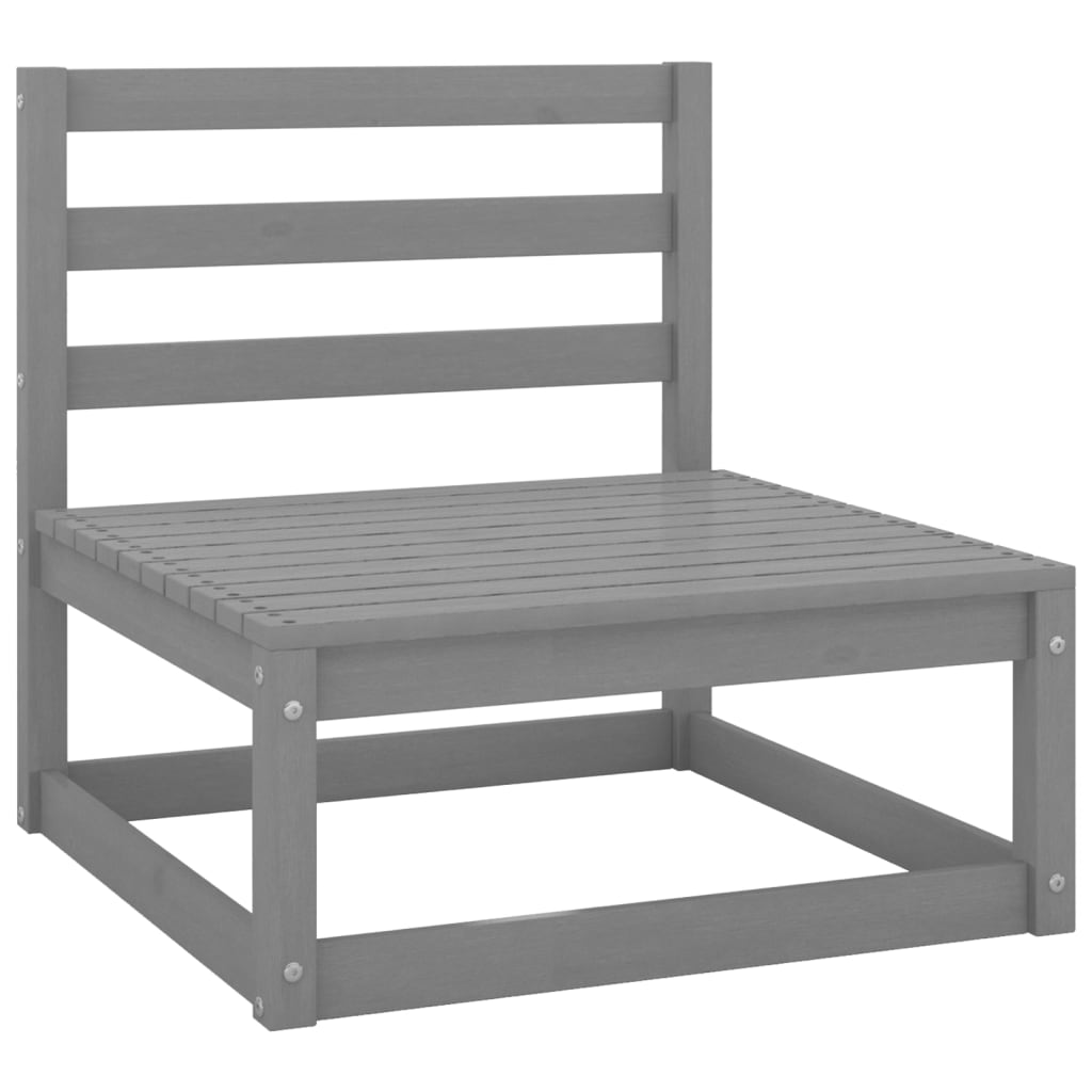 Outdoor-Sofa 4-Sitzer Grau Massivholz Kiefer