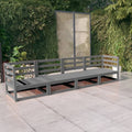 Outdoor-Sofa 4-Sitzer Grau Massivholz Kiefer