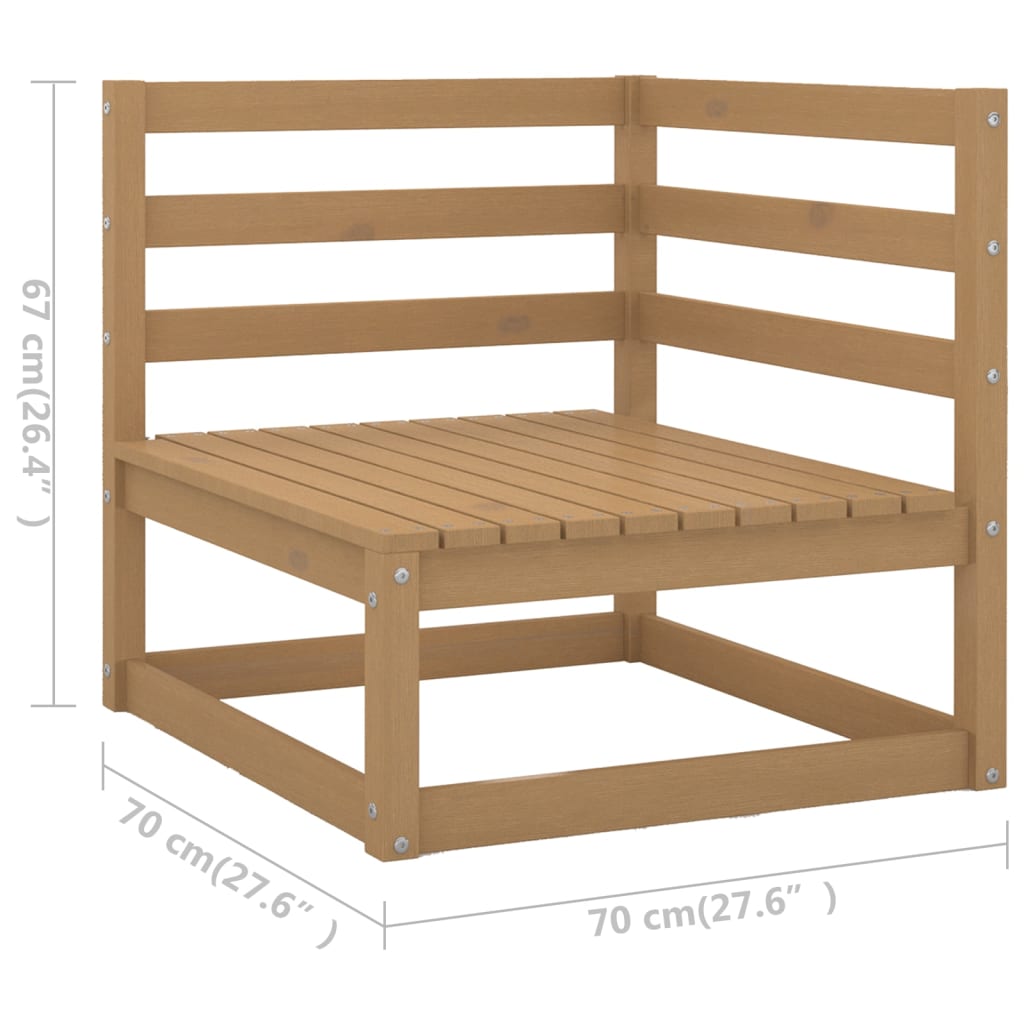 6-tlg. Garten-Lounge-Set Honigbraun Massivholz Kiefer