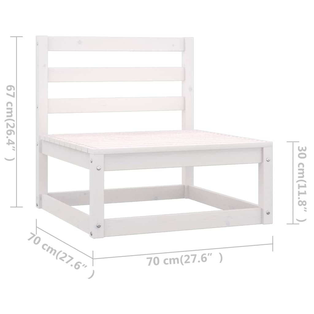 5-tlg. Garten-Lounge-Set Weiß Kiefer Massivholz