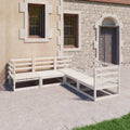5-tlg. Garten-Lounge-Set Weiß Kiefer Massivholz