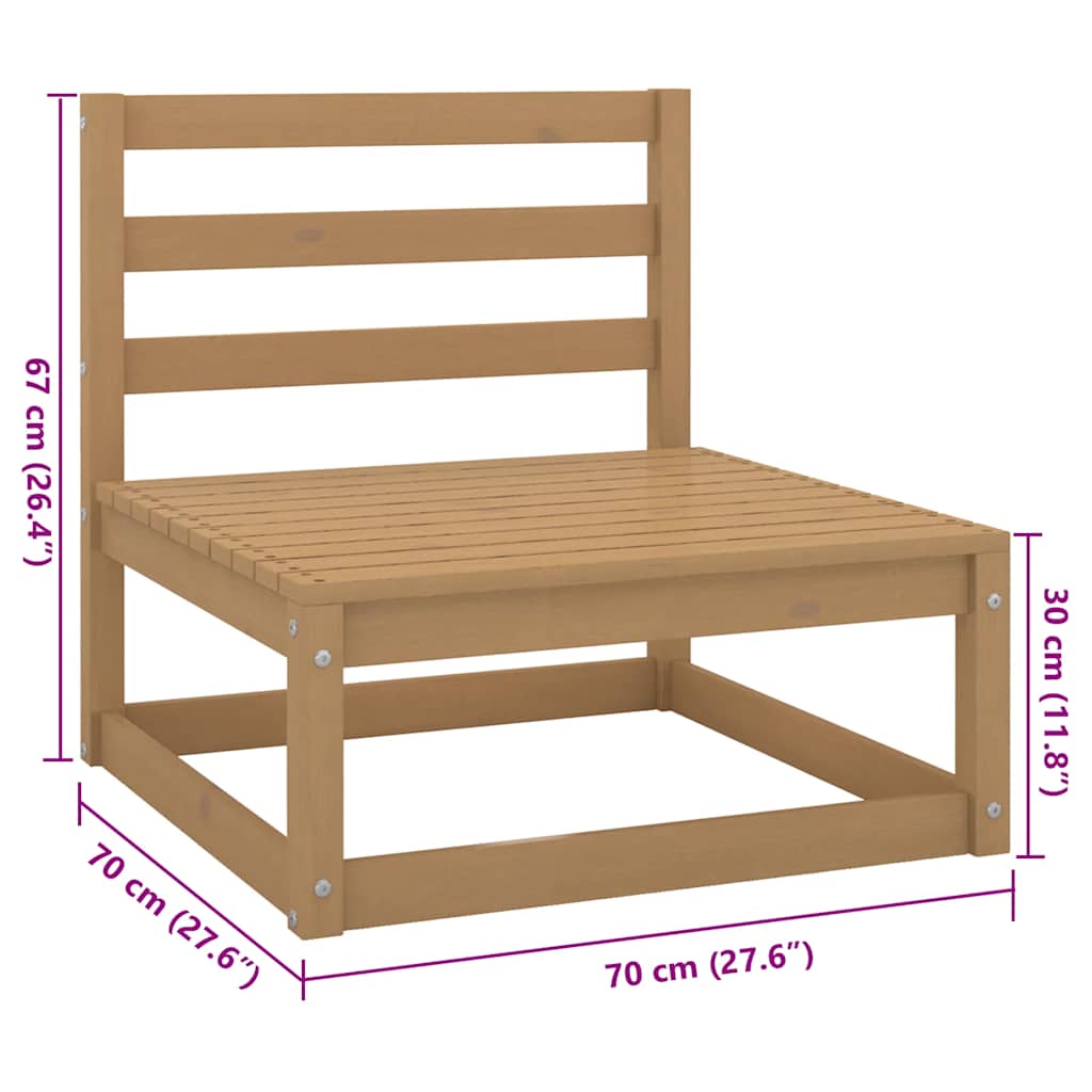 4-Sitzer-Gartensofa mit Kissen Kiefer Massivholz