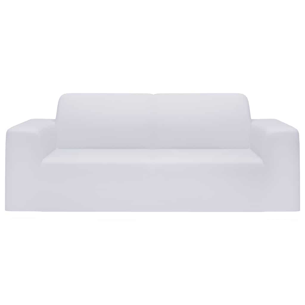 Stretch Sofahusse 2-Sitzer Weiß Polyester-Jersey