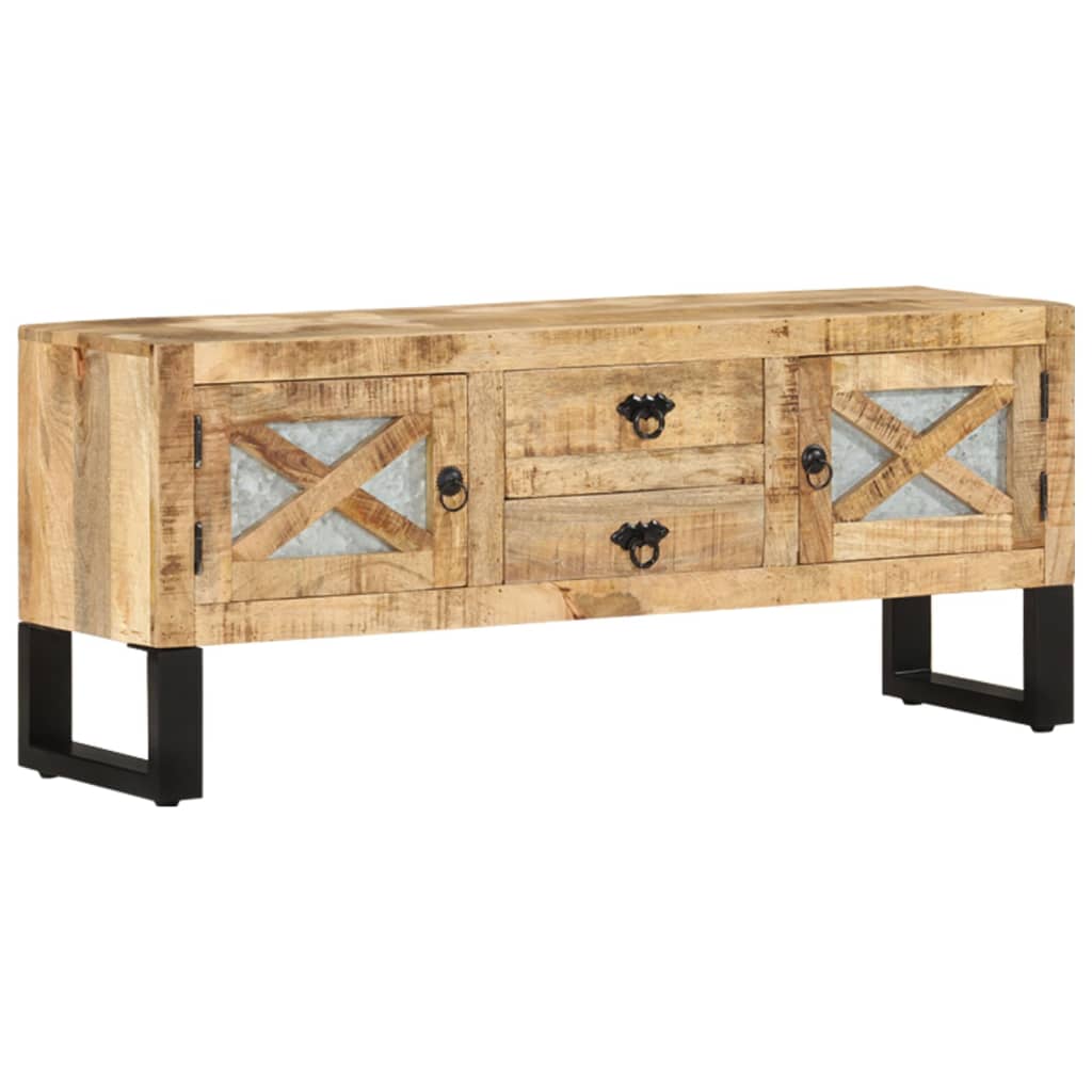 TV-Schrank 110x30x45 cm Raues Mangoholz