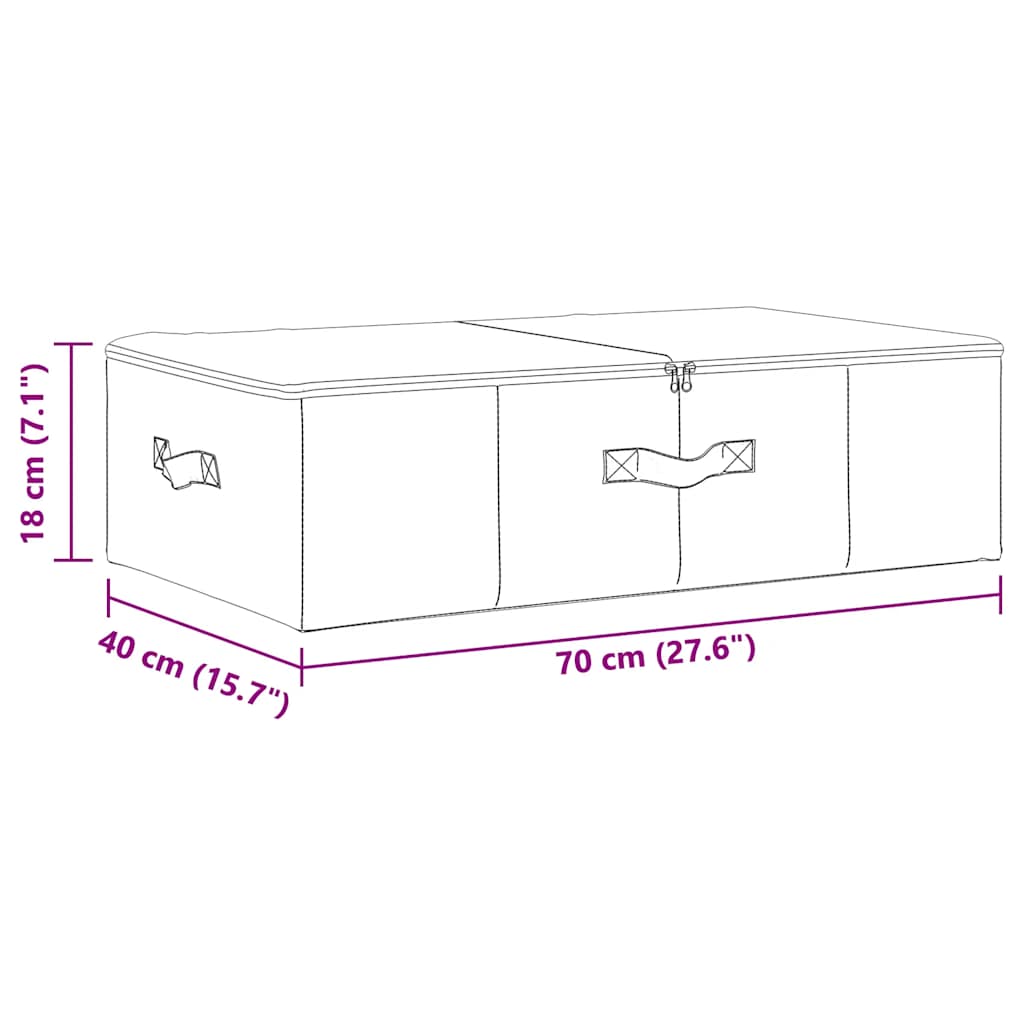 Aufbewahrungsboxen 2 Stk. Stoff 70x40x18 cm Creme