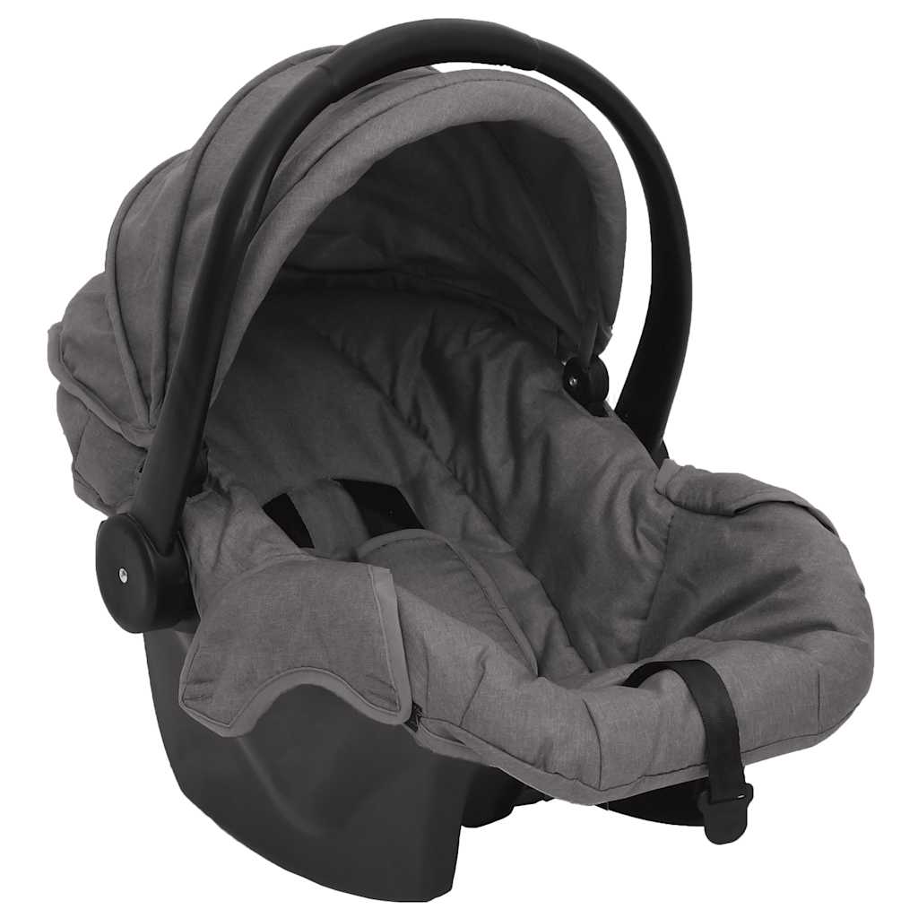 3-in-1 Kinderwagen Hellgrau Stahl
