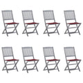 Klappbare Gartenstühle 8 Stk. mit Kissen Massivholz Akazie