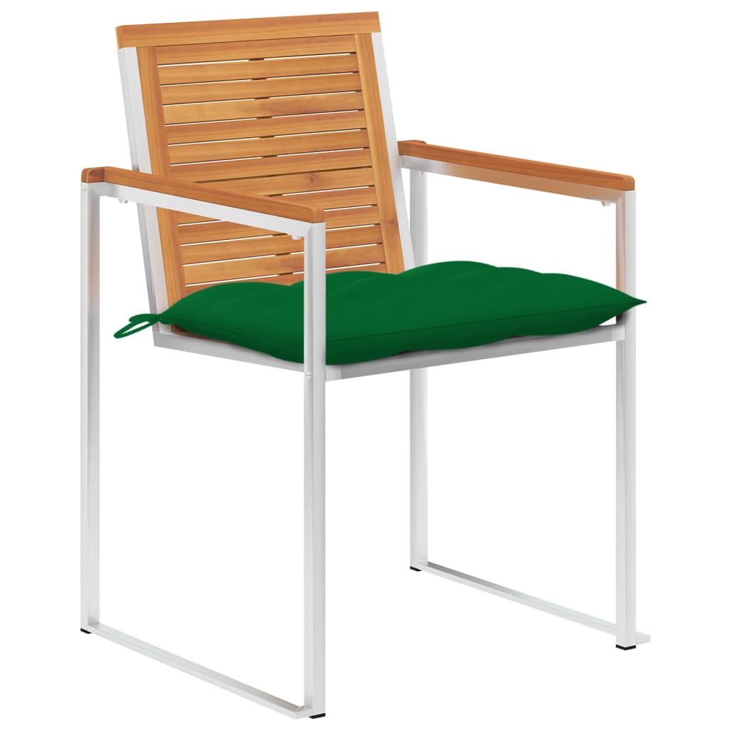 Gartenstühle 8 Stk. mit Kissen Massivholz Akazie