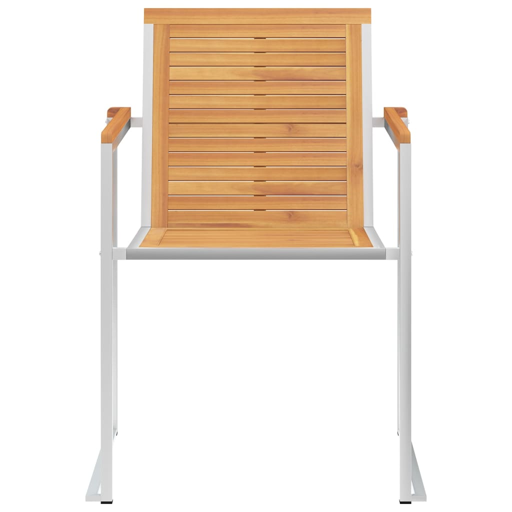 4 Stk. Gartenstühle Massivholz Teak und Edelstahl