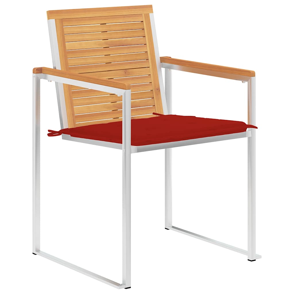 Gartenstühle 4 Stk. mit Kissen Massivholz Teak