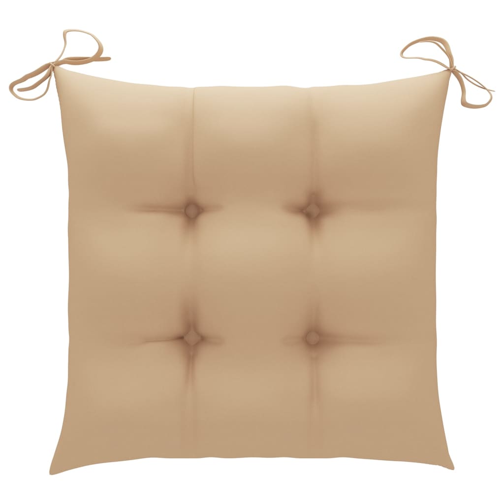Gartenstühle 4 Stk. mit Kissen Massivholz Teak