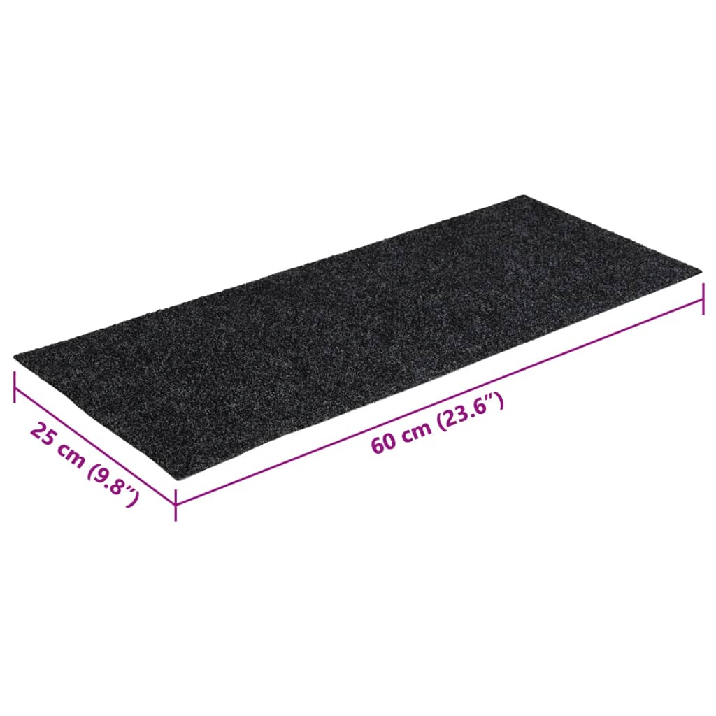 Stufenmatten Selbstklebend 15 Stk. 60x25 cm Dunkelgrau Rechteckig