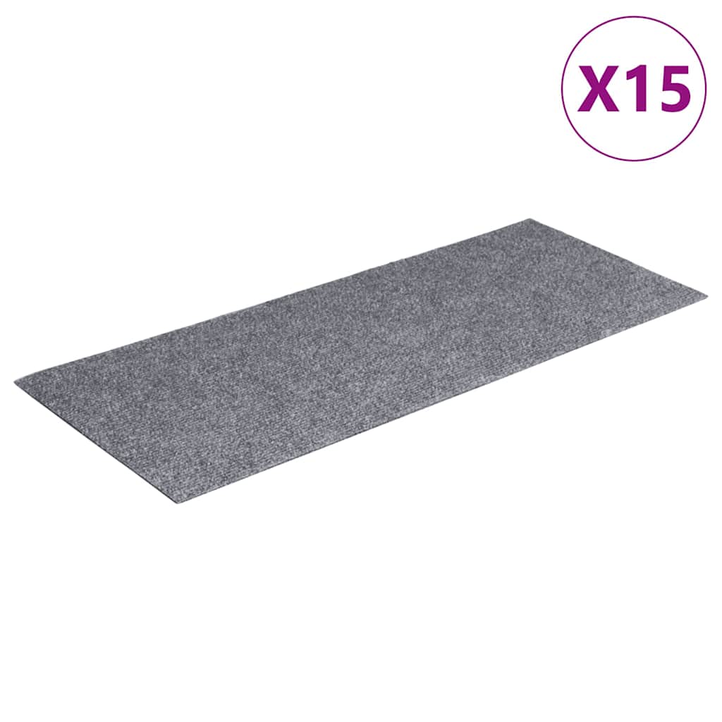 Stufenmatten Selbstklebend 15 Stk. 60x25 cm Hellgrau Rechteckig