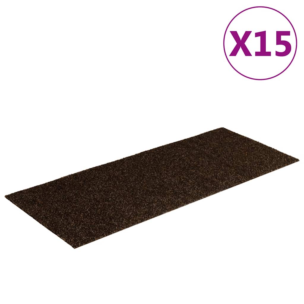 Stufenmatten Selbstklebend 15 Stk. 60x25 cm Braun Rechteckig