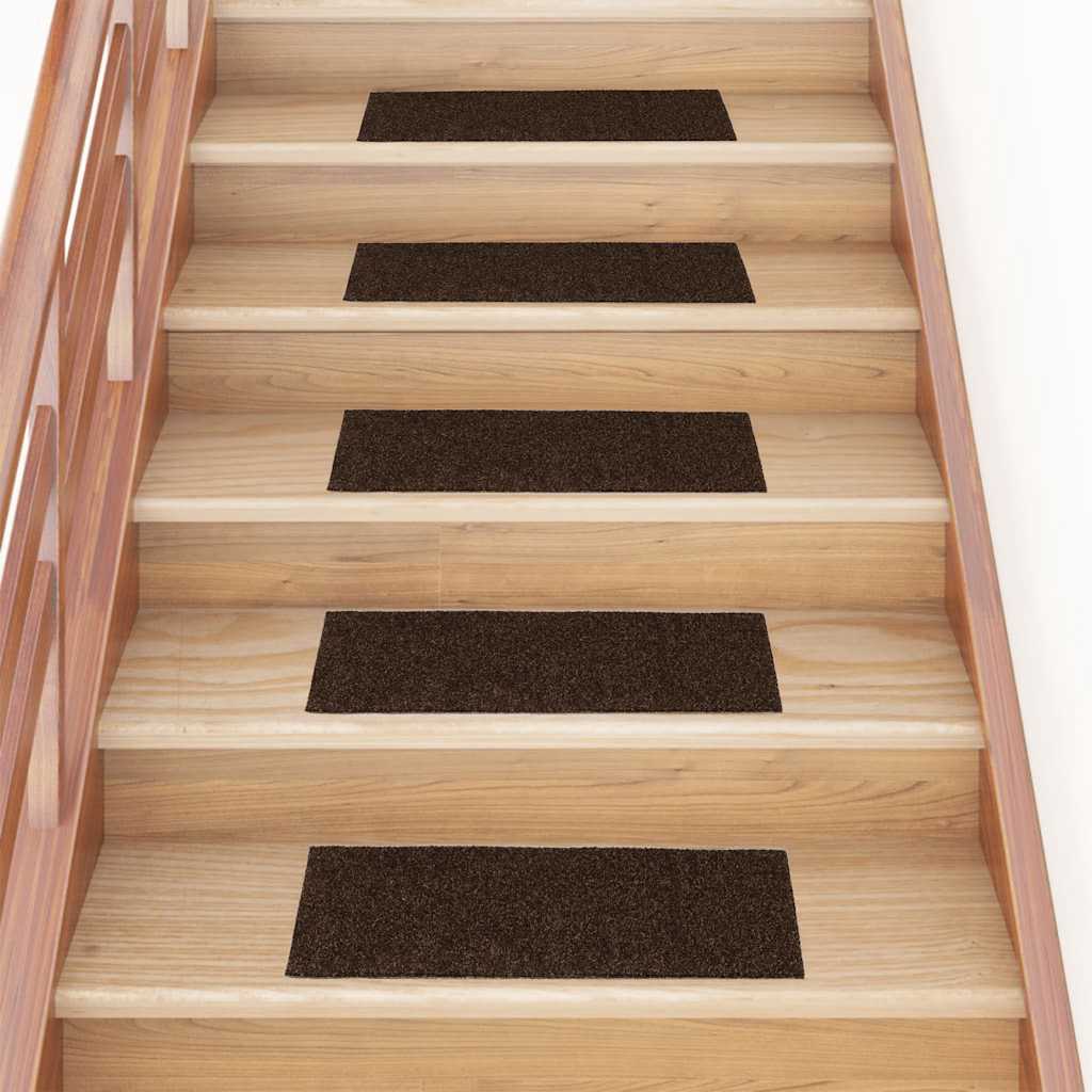 Stufenmatten Selbstklebend 15 Stk. 60x25 cm Braun Rechteckig