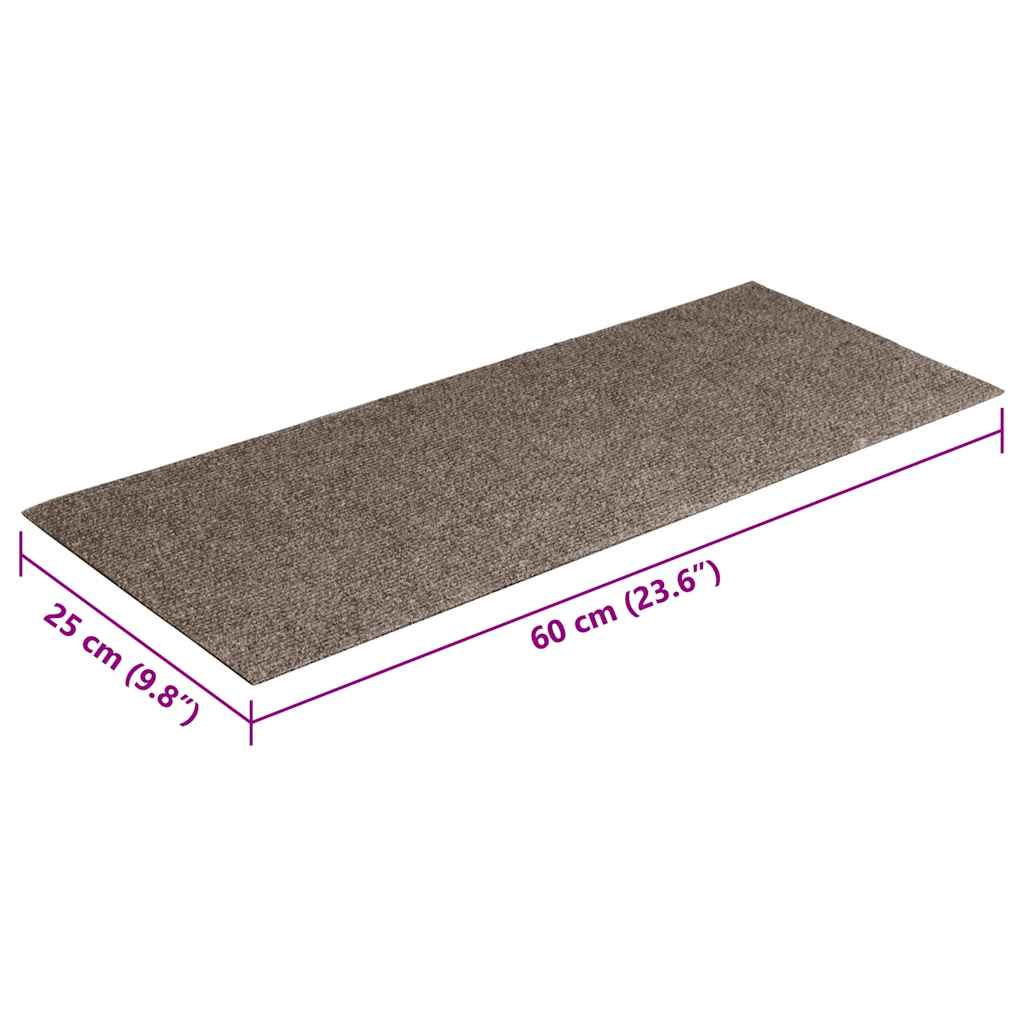 Stufenmatten Selbstklebend 15 Stk. 60x25 cm Beige Rechteckig