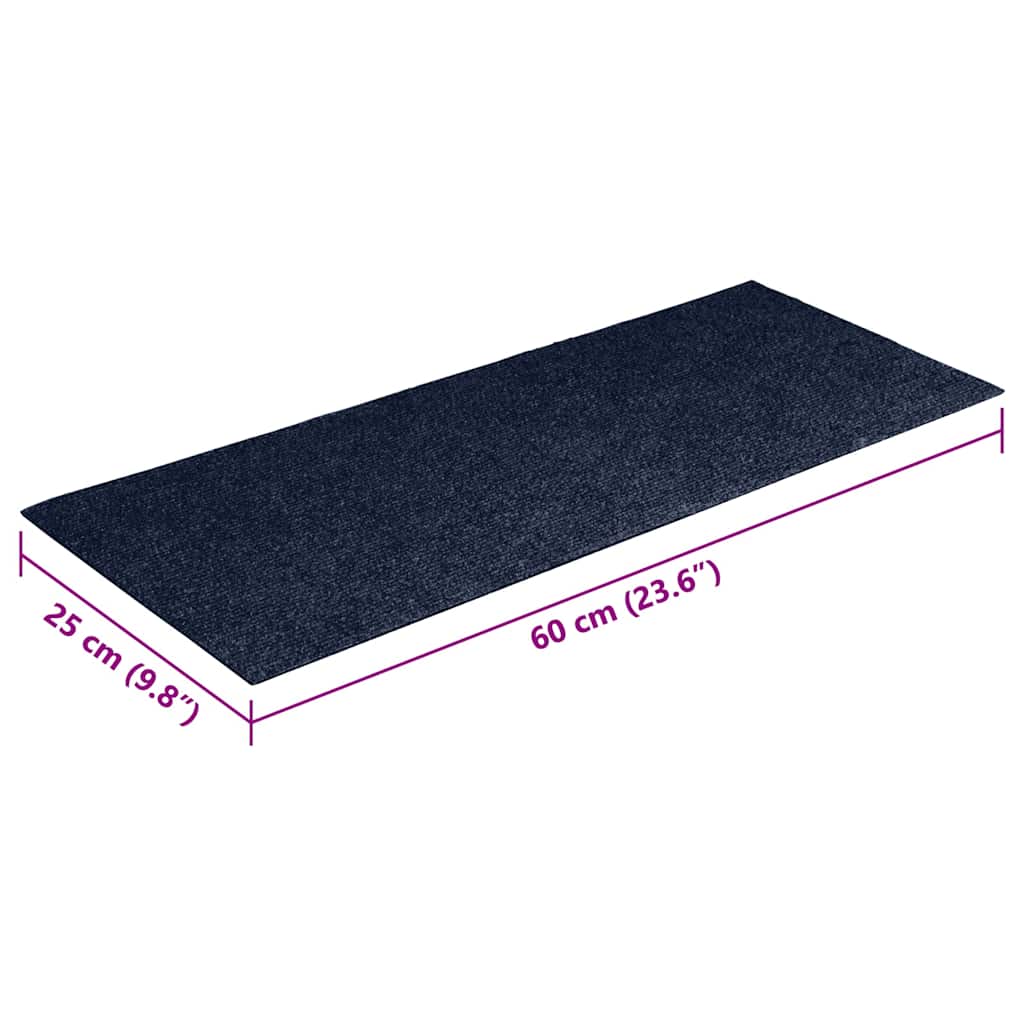 Stufenmatten Selbstklebend 15 Stk. 60x25 cm Marineblau Rechteckig
