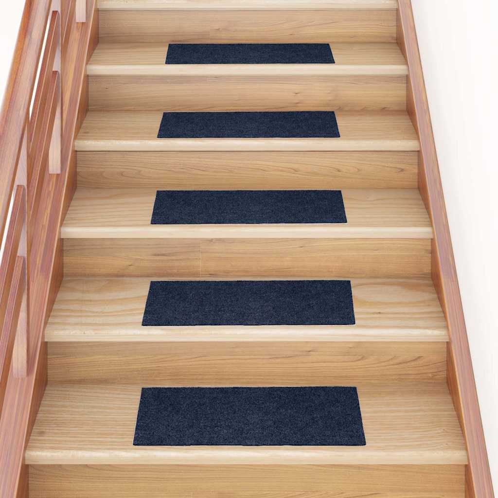 Stufenmatten Selbstklebend 15 Stk. 60x25 cm Marineblau Rechteckig