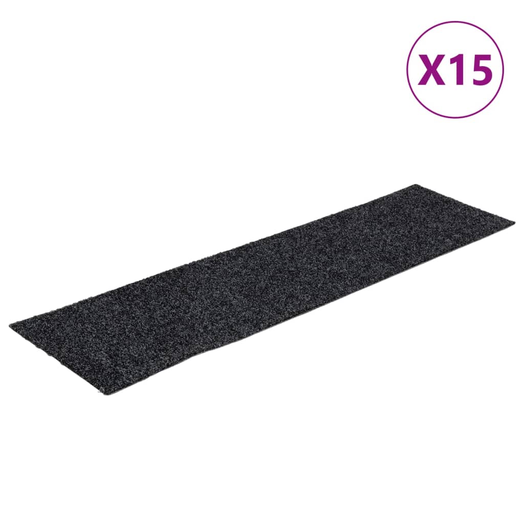 Stufenmatten Selbstklebend 15 Stk. 76x20 cm Dunkelgrau Rechteckig