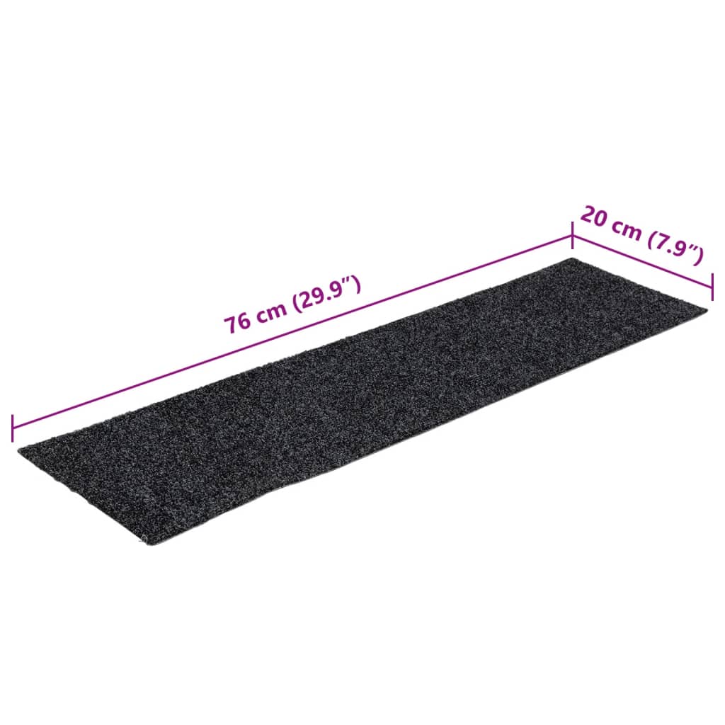 Stufenmatten Selbstklebend 15 Stk. 76x20 cm Dunkelgrau Rechteckig