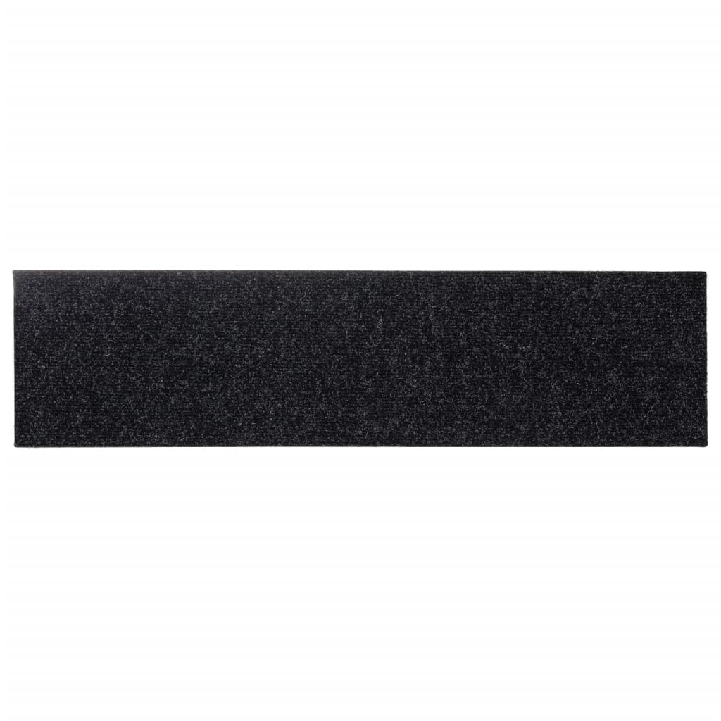 Stufenmatten Selbstklebend 15 Stk. 76x20 cm Schwarz Rechteckig