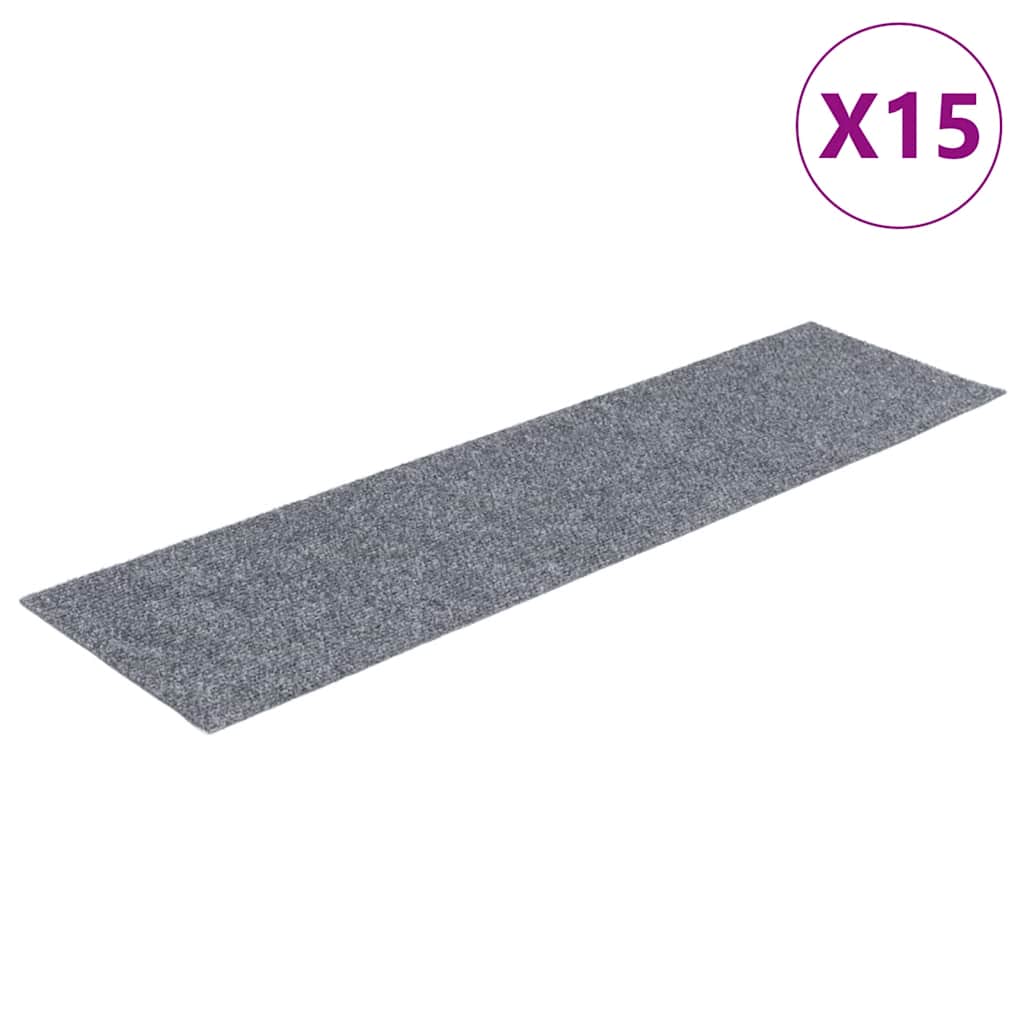 Stufenmatten Selbstklebend 15 Stk. 76x20 cm Hellgrau Rechteckig