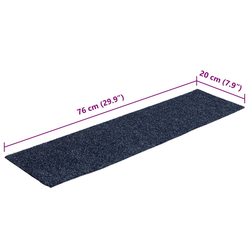 Stufenmatten Selbstklebend 15 Stk. 76x20 cm Grau Blau Rechteckig