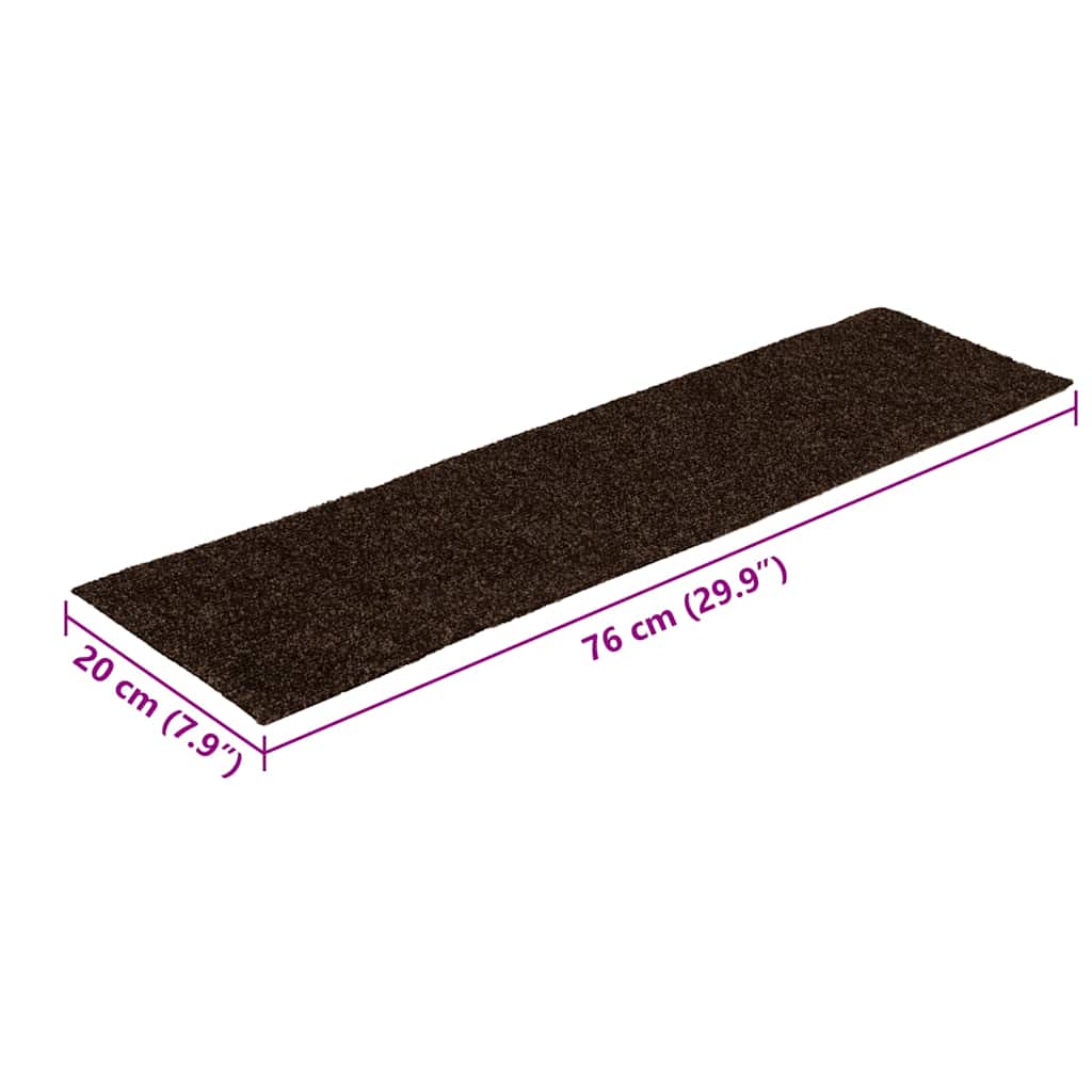 Stufenmatten Selbstklebend 15 Stk. 76x20 cm Braun Rechteckig