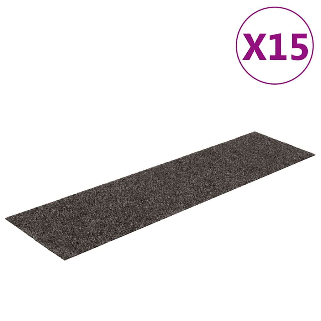 Stufenmatten Selbstklebend 15 Stk. 76x20 cm Anthrazit Rechteckig