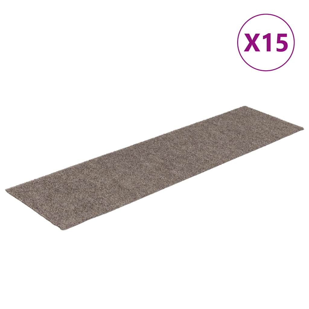 Stufenmatten Selbstklebend 15 Stk. 76x20 cm Beige Rechteckig
