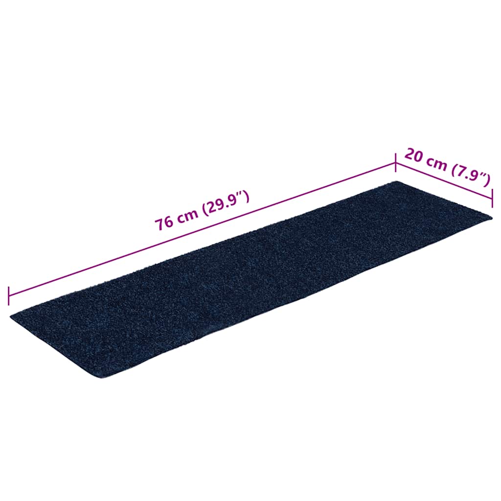 Stufenmatten Selbstklebend 15 Stk. 76x20 cm Marineblau Rechteckig