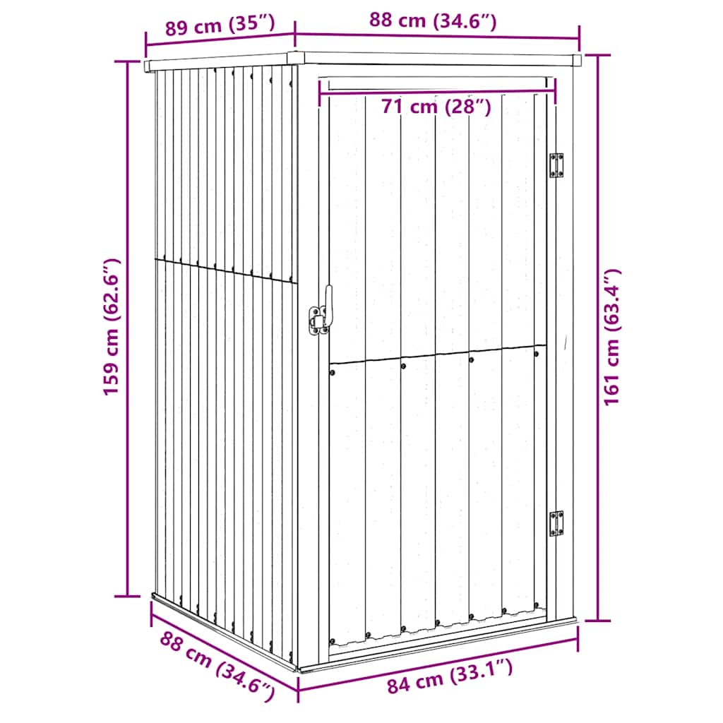 Gerätehaus Grün 88x89x161 cm Verzinkter Stahl