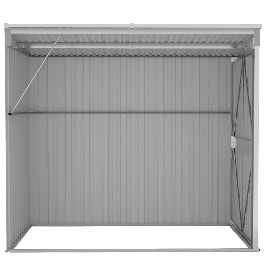 Anbauschuppen Grau 118x194x178 cm Verzinkter Stahl
