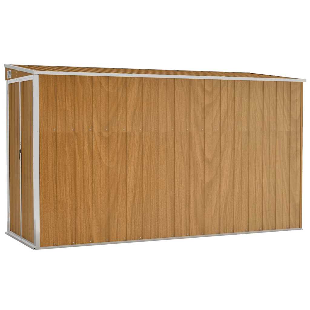 Wandmontiertes Gartenhaus Braun 118 x 288 x 178 cm Verzinkter Stahl