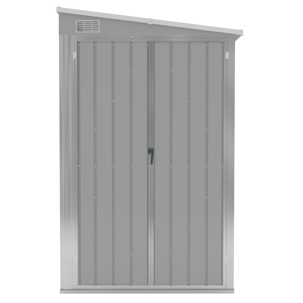 Anbauschuppen Grau 118x382x178 cm Verzinkter Stahl