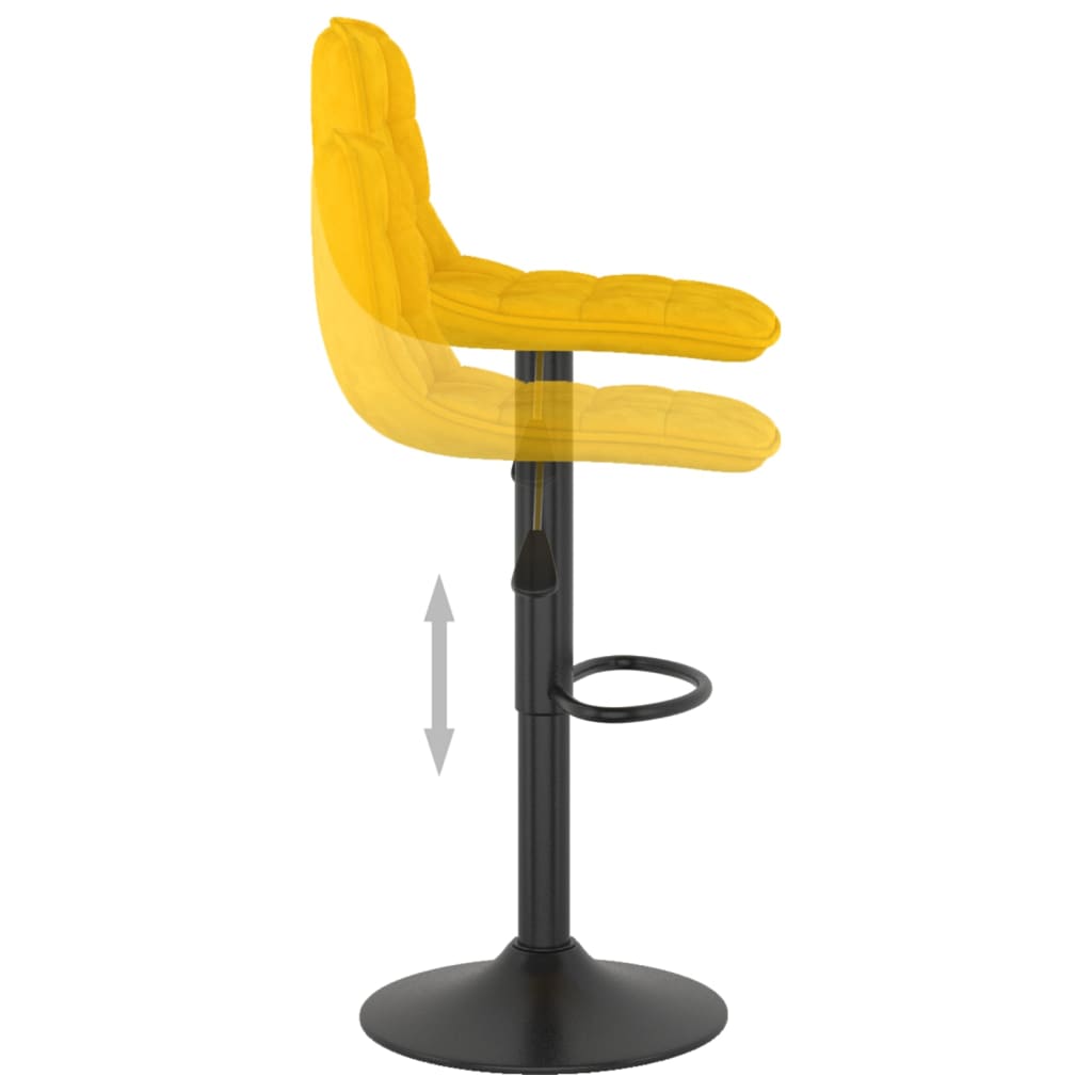 Barhocker 2 Stk. Gelb Samt