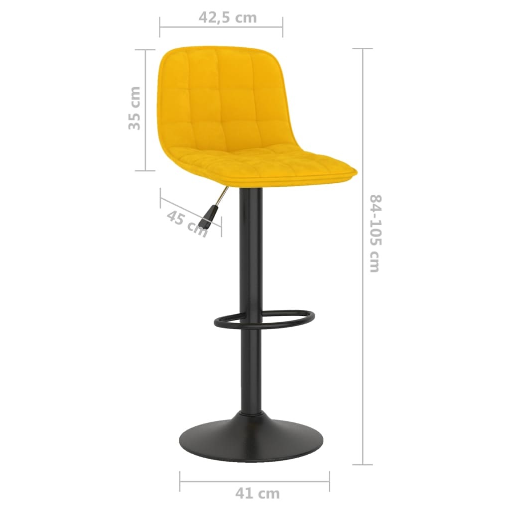 Barhocker 2 Stk. Gelb Samt