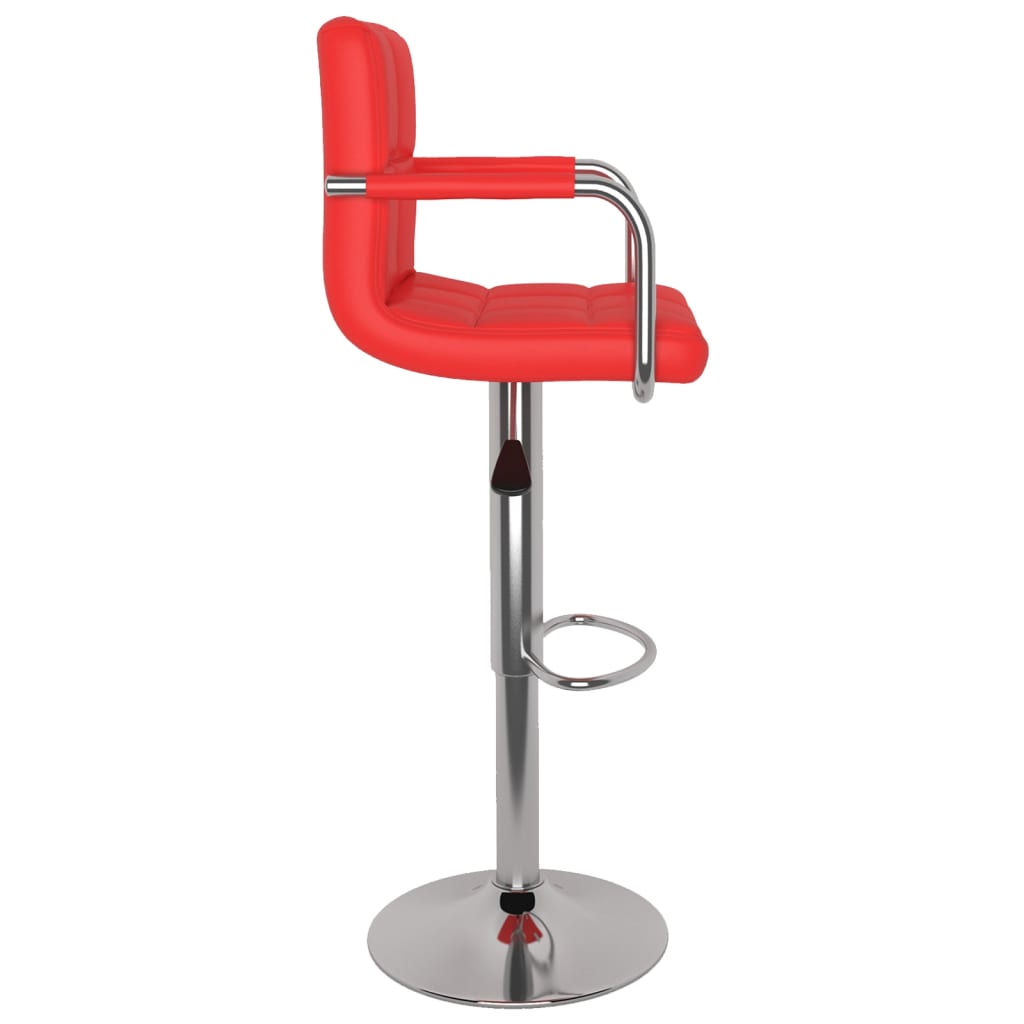 Barhocker 2 Stk. Rot Kunstleder