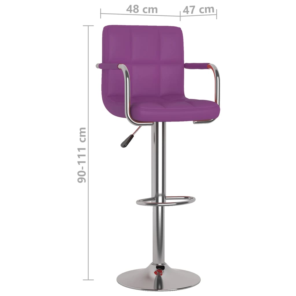 Barhocker 2 Stk. Lila Kunstleder