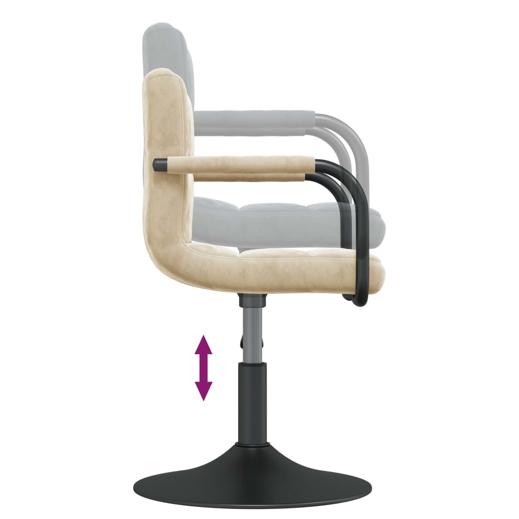 Esszimmerstühle 2 Stk. Drehbar Creme Samt