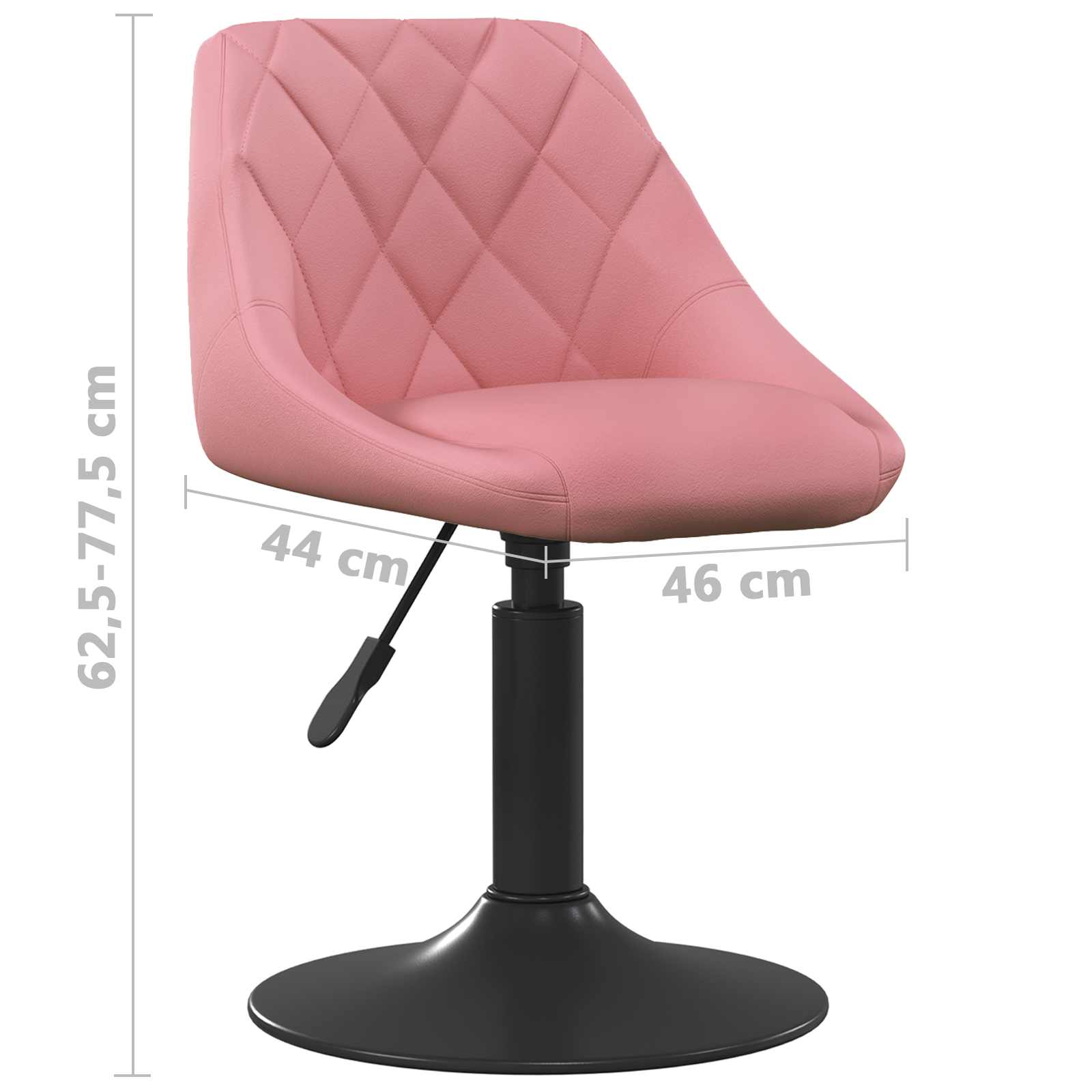 Barhocker Geometrisch Rosa 46 x 44 x (62,5-77,5) cm Kunstleder