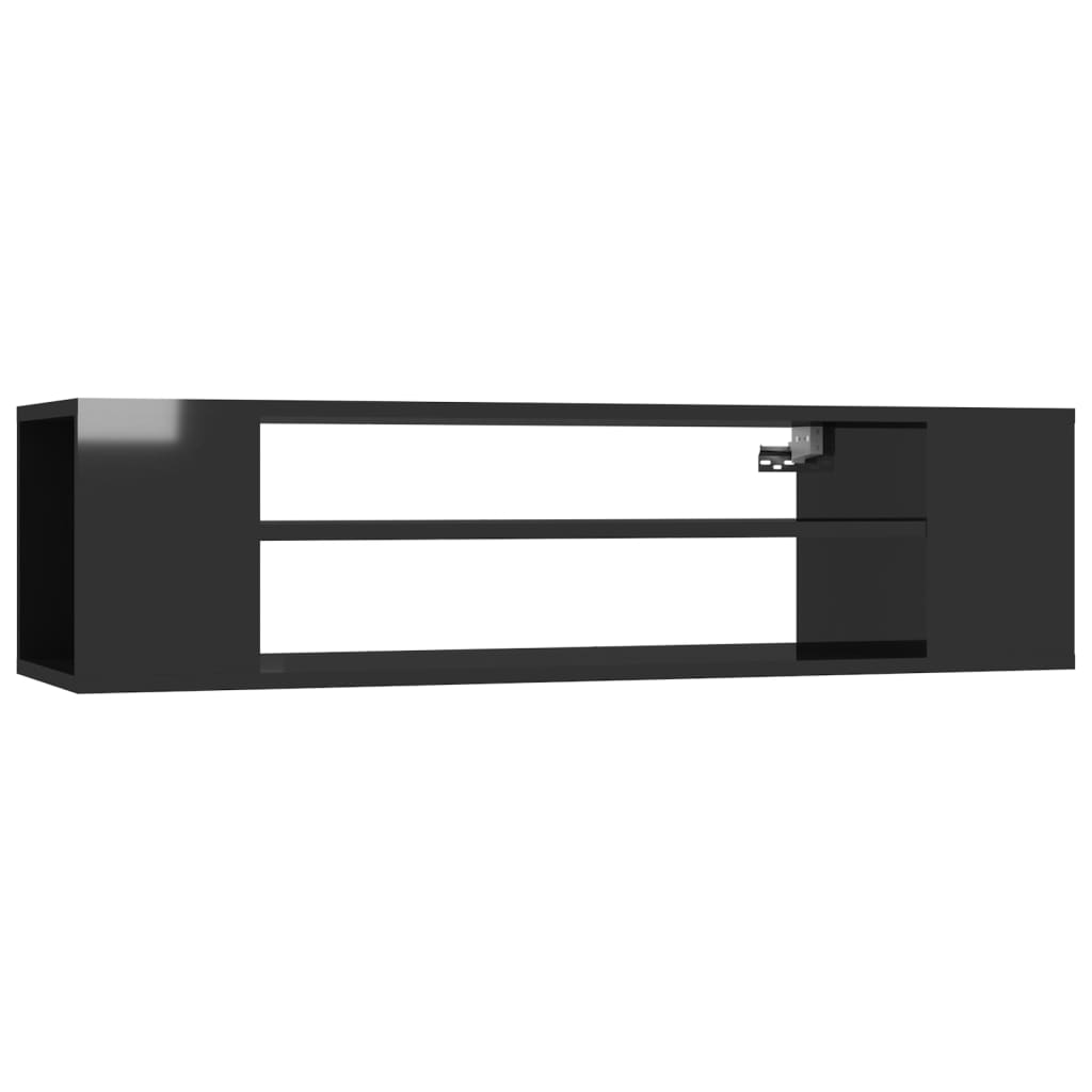 TV-Hängeschrank Hochglanz-Schwarz 100x30x26,5 cm Holzwerkstoff