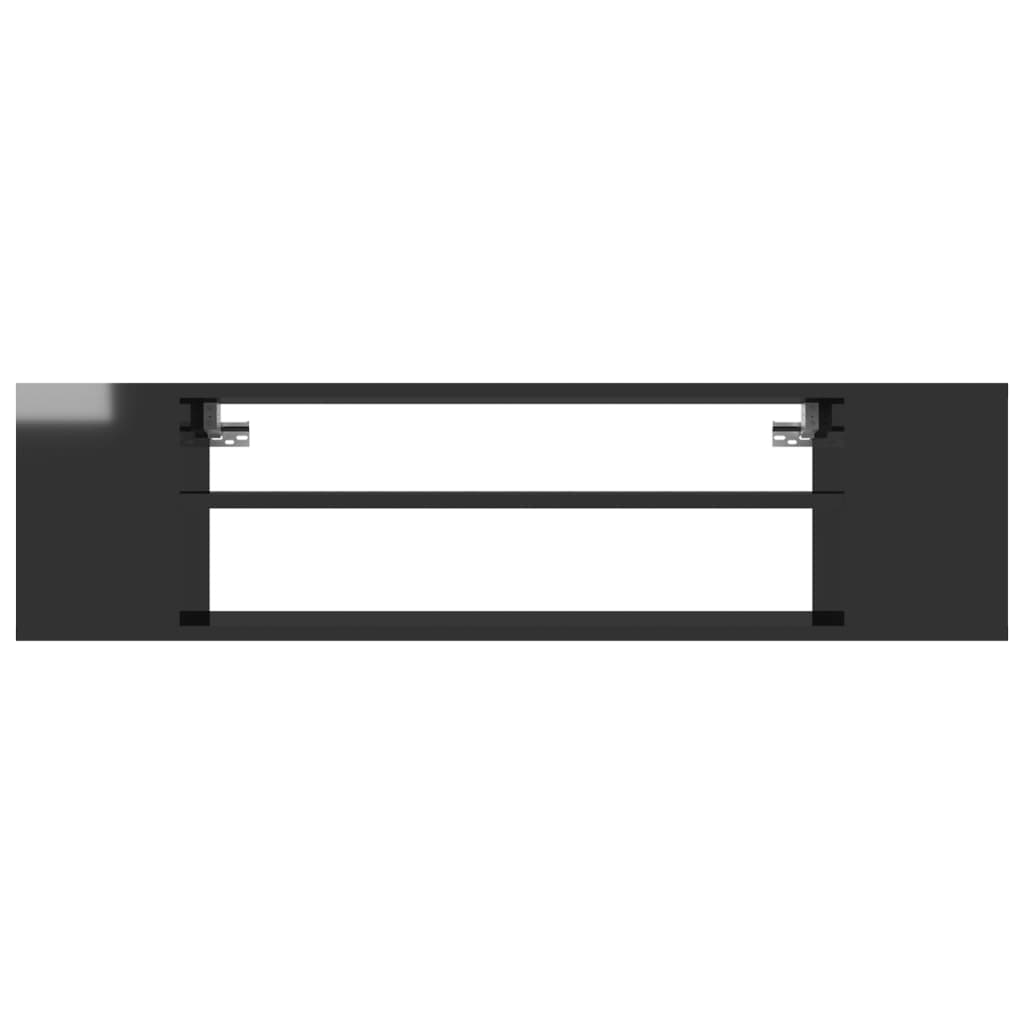 TV-Hängeschrank Hochglanz-Schwarz 100x30x26,5 cm Holzwerkstoff