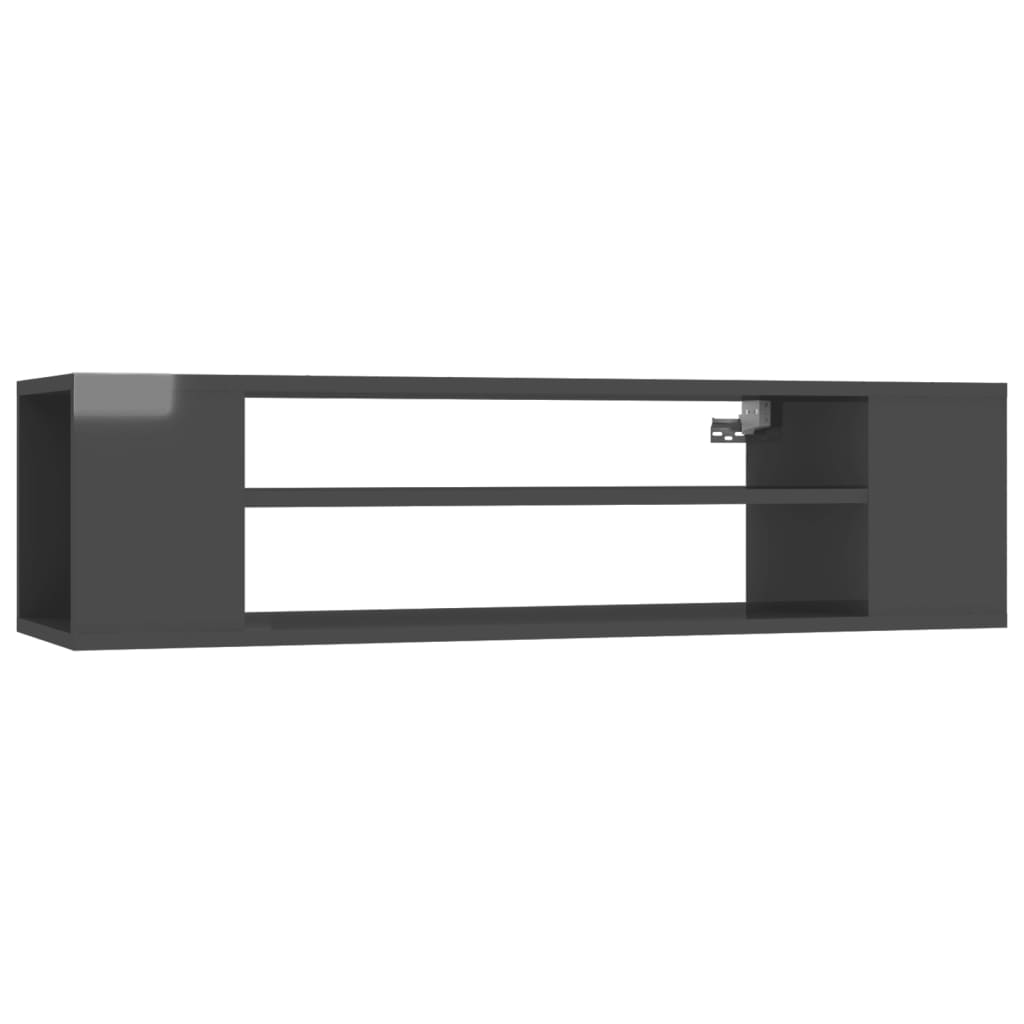 TV-Hängeschrank Hochglanz-Grau 100x30x26,5 cm Holzwerkstoff