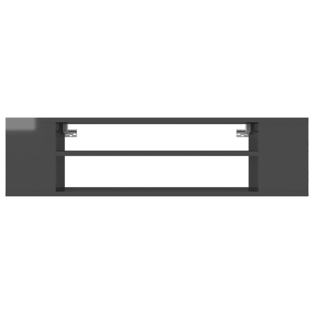 TV-Hängeschrank Hochglanz-Grau 100x30x26,5 cm Holzwerkstoff