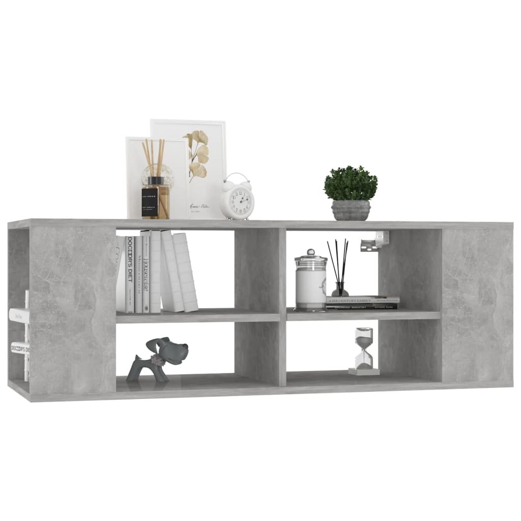 TV-Wandschrank Betongrau 102x35x35 cm Holzwerkstoff