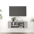 TV-Wandschrank Betongrau 102x35x35 cm Holzwerkstoff