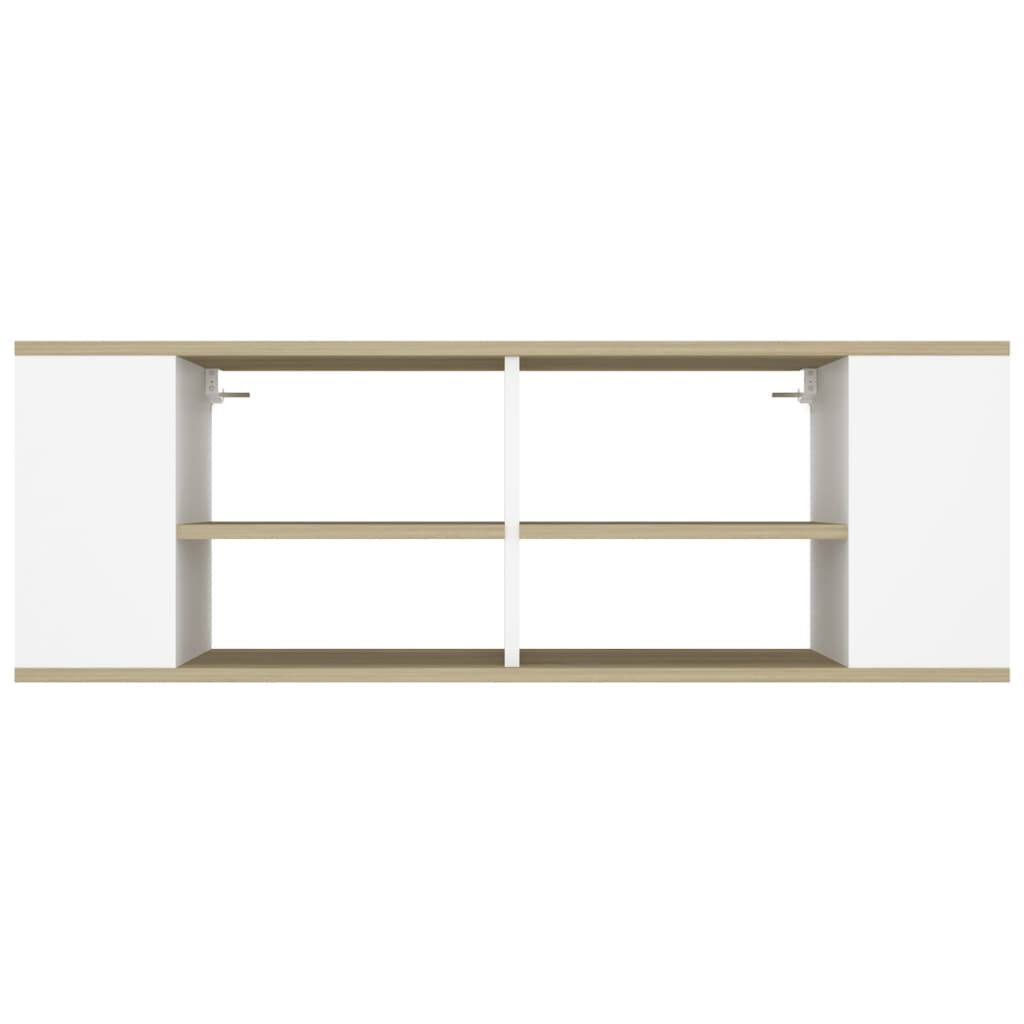TV-Wandschrank Weiß Sonoma-Eiche 102x35x35 cm Holzwerkstoff
