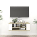 TV-Wandschrank Weiß Sonoma-Eiche 102x35x35 cm Holzwerkstoff
